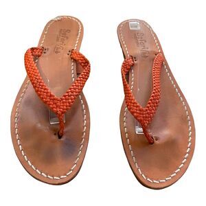 Safari Club Positano Handmade Italy Braided Leather Strap Sandals Size 39